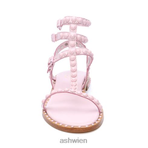 Flache Sandale mit farblich abgestimmten Nieten von Play Bis Frauen Kristallrose HH4JJ58 ASH Sandalen