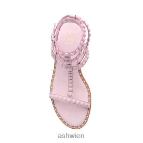 Flache Sandale mit farblich abgestimmten Nieten von Play Bis Frauen Kristallrose HH4JJ58 ASH Sandalen