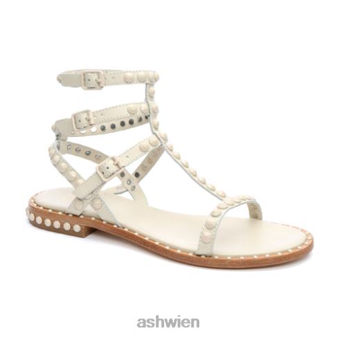 Flache Sandale mit farblich abgestimmten Nieten von Play Bis Frauen Talk HH4JJ60 ASH Sandalen