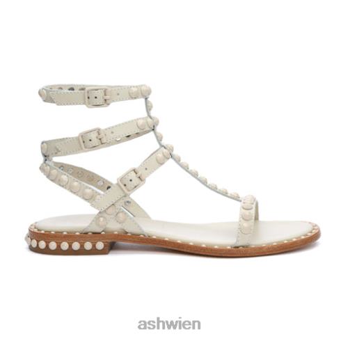 Flache Sandale mit farblich abgestimmten Nieten von Play Bis Frauen Talk HH4JJ60 ASH Sandalen