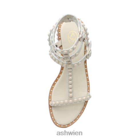 Flache Sandale mit farblich abgestimmten Nieten von Play Bis Frauen Talk HH4JJ60 ASH Sandalen