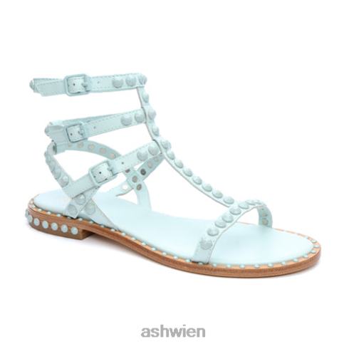 Flache Sandale mit farblich abgestimmten Nieten von Play Bis Frauen nebliges Blau/nebliges Blau HH4JJ59 ASH Sandalen