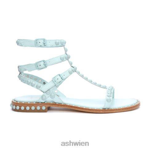 Flache Sandale mit farblich abgestimmten Nieten von Play Bis Frauen nebliges Blau/nebliges Blau HH4JJ59 ASH Sandalen