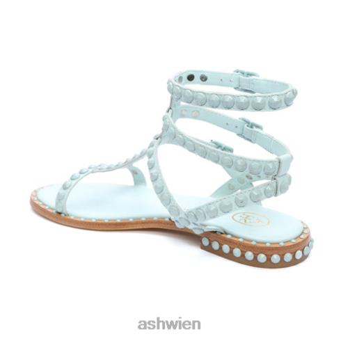 Flache Sandale mit farblich abgestimmten Nieten von Play Bis Frauen nebliges Blau/nebliges Blau HH4JJ59 ASH Sandalen