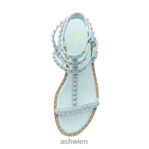 Flache Sandale mit farblich abgestimmten Nieten von Play Bis Frauen nebliges Blau/nebliges Blau HH4JJ59 ASH Sandalen