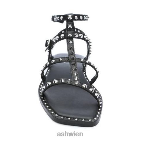 Maeva flache Sandale mit eckiger Zehenpartie und Nieten Frauen Schwarz HH4JJ72 ASH Sandalen