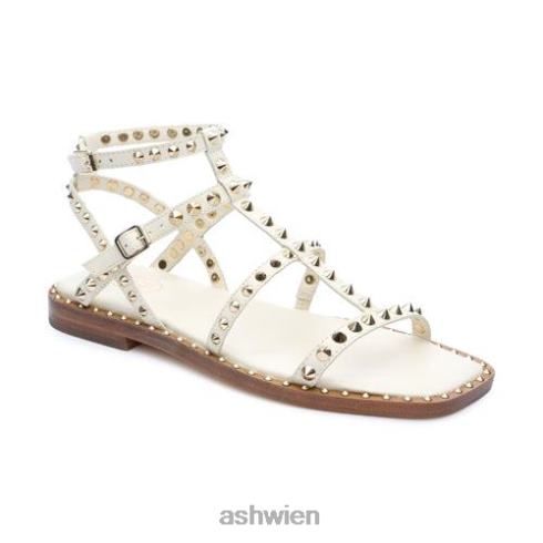 Maeva flache Sandale mit eckiger Zehenpartie und Nieten Frauen makellos HH4JJ73 ASH Sandalen
