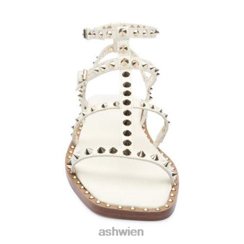 Maeva flache Sandale mit eckiger Zehenpartie und Nieten Frauen makellos HH4JJ73 ASH Sandalen