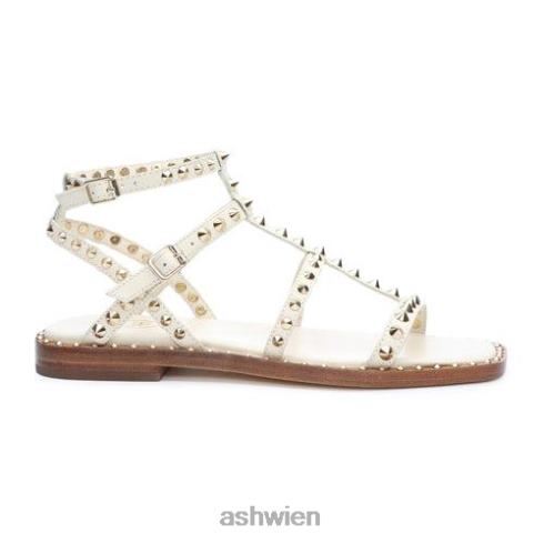 Maeva flache Sandale mit eckiger Zehenpartie und Nieten Frauen makellos HH4JJ73 ASH Sandalen