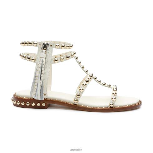 Power-flache Sandale mit Nieten und Quasten Frauen makellos HH4JJ69 ASH Sandalen