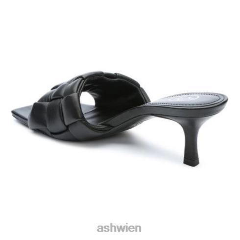 Kim gewebte Kitten-Heel-Sandale Frauen Schwarz HH4JJ83 ASH Sandalen