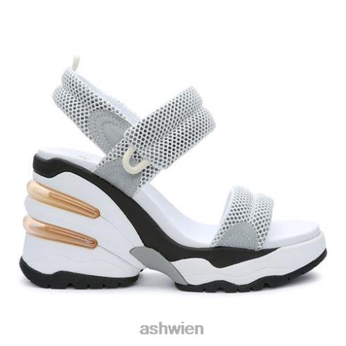 Cosmos-Plateau-Keilsandale Frauen Weißsilber HH4JJ34 ASH Sandalen
