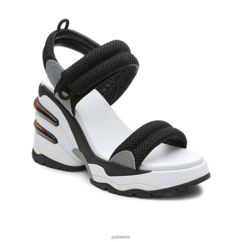 Cosmos-Plateau-Keilsandale Frauen schwarzes Silber HH4JJ35 ASH Sandalen