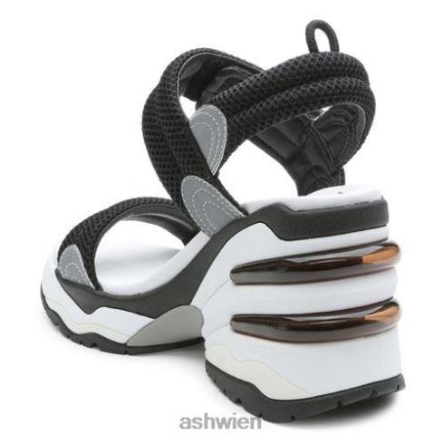 Cosmos-Plateau-Keilsandale Frauen schwarzes Silber HH4JJ35 ASH Sandalen