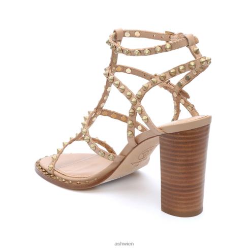 Kenya-Sandale mit hohem Absatz und Nieten Frauen Haut HH4JJ45 ASH Sandalen