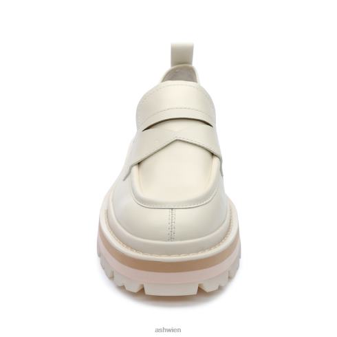 genial bis Plateau-Pennyloafer Frauen Talkum/Schwarz HH4JJ1 ASH Slipper