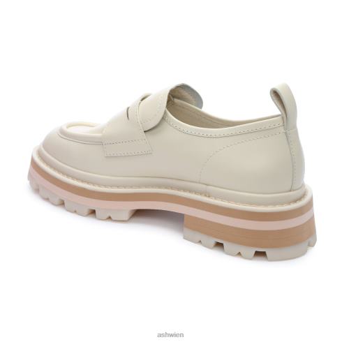 genial bis Plateau-Pennyloafer Frauen Talkum/Schwarz HH4JJ1 ASH Slipper