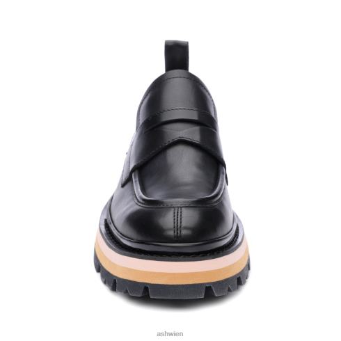 genial bis Plateau-Pennyloafer Frauen Talkum/Schwarz HH4JJ1 ASH Slipper